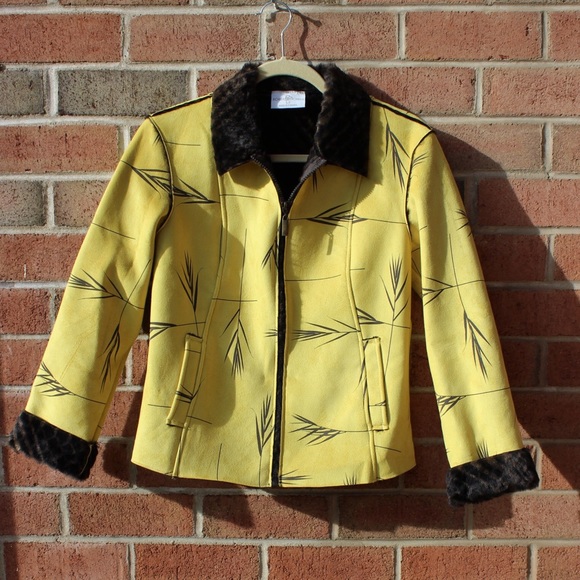 Yellow Patterned Women's Jacket - Picture 2 of 8